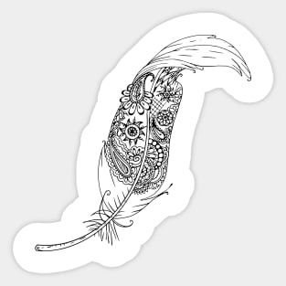 Feather design with paisley Sticker